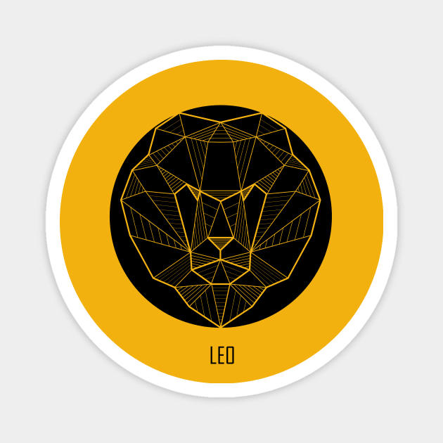 Leo - Geometric Astrology Magnet by alcateiaart